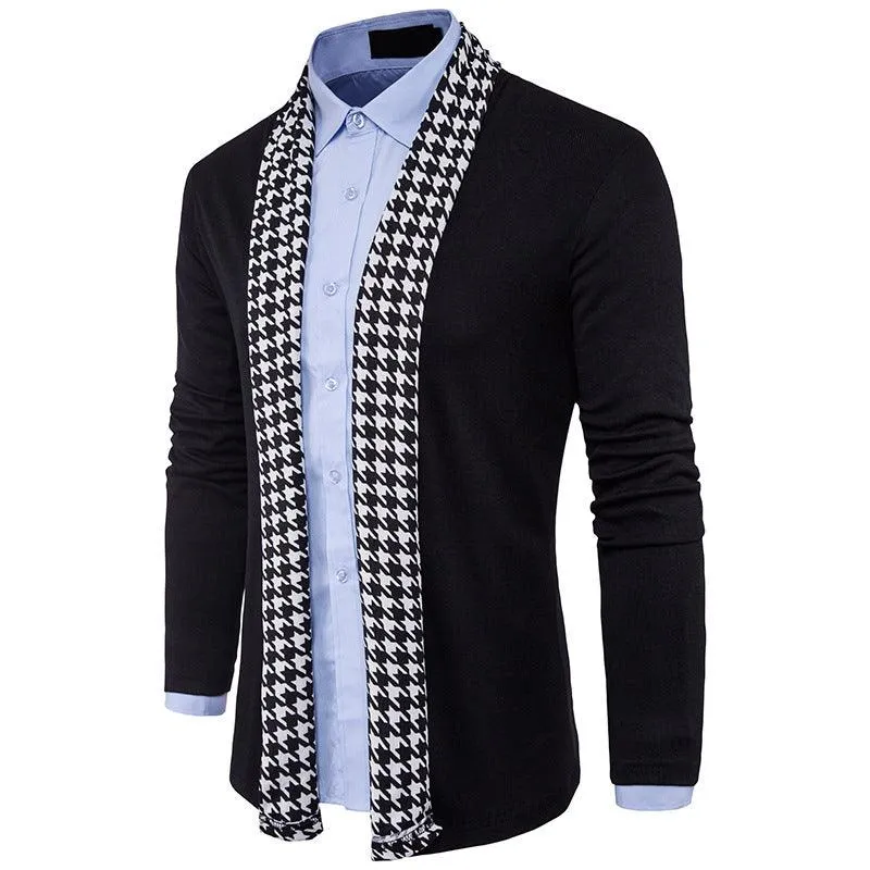 Men's Houndstooth Casual Knitwear Plus Size