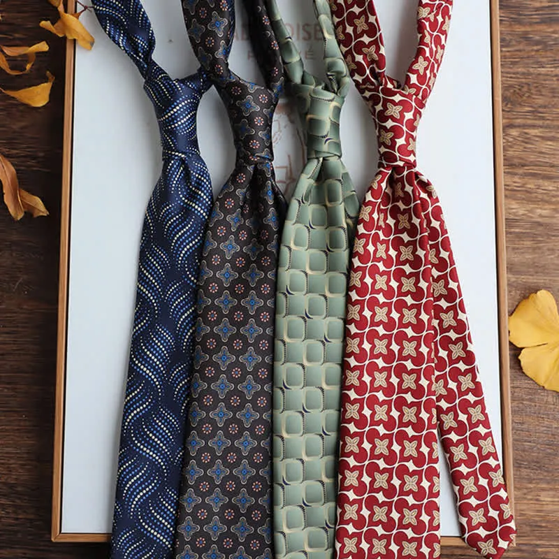 Men's Vintage Street Style Geometric Motif Necktie