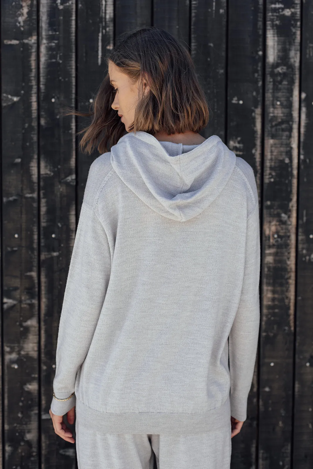 Merino Hoodie - Silver