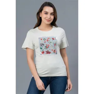 Mode by RedTape Casual Cotton T-Shirt for Women | Round Neck Casual Graphic Print T-Shirt