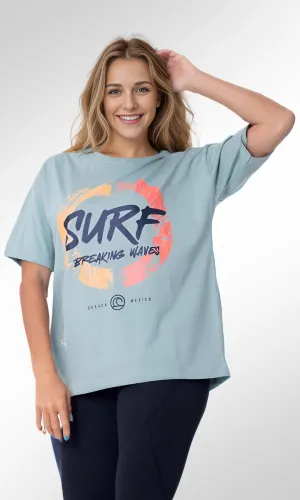 Over Size Women T-Shirt SURF (Olive Green)