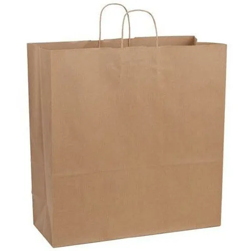 Recycled Natural Kraft Shopping Bags. - 18.00" x 7.00" x 18.00"