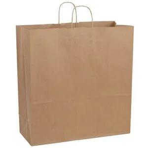 Recycled Natural Kraft Shopping Bags. - 18.00" x 7.00" x 18.00"