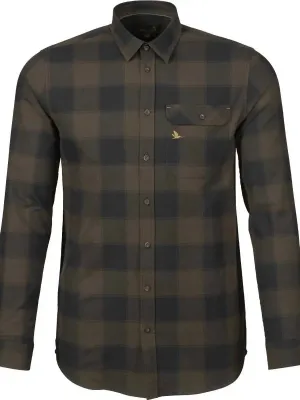 SEELAND Highseat Shirt - Mens 100% Cotton - Hunter Brown Check