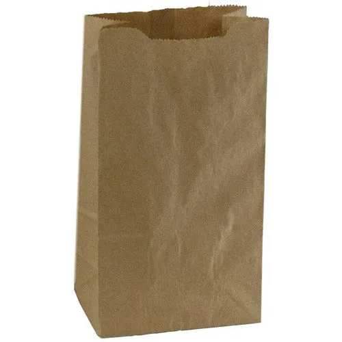 Self-Opening Style Brown Kraft Paper Shopping Bags - 4.25" x 2.50" x 8.00"