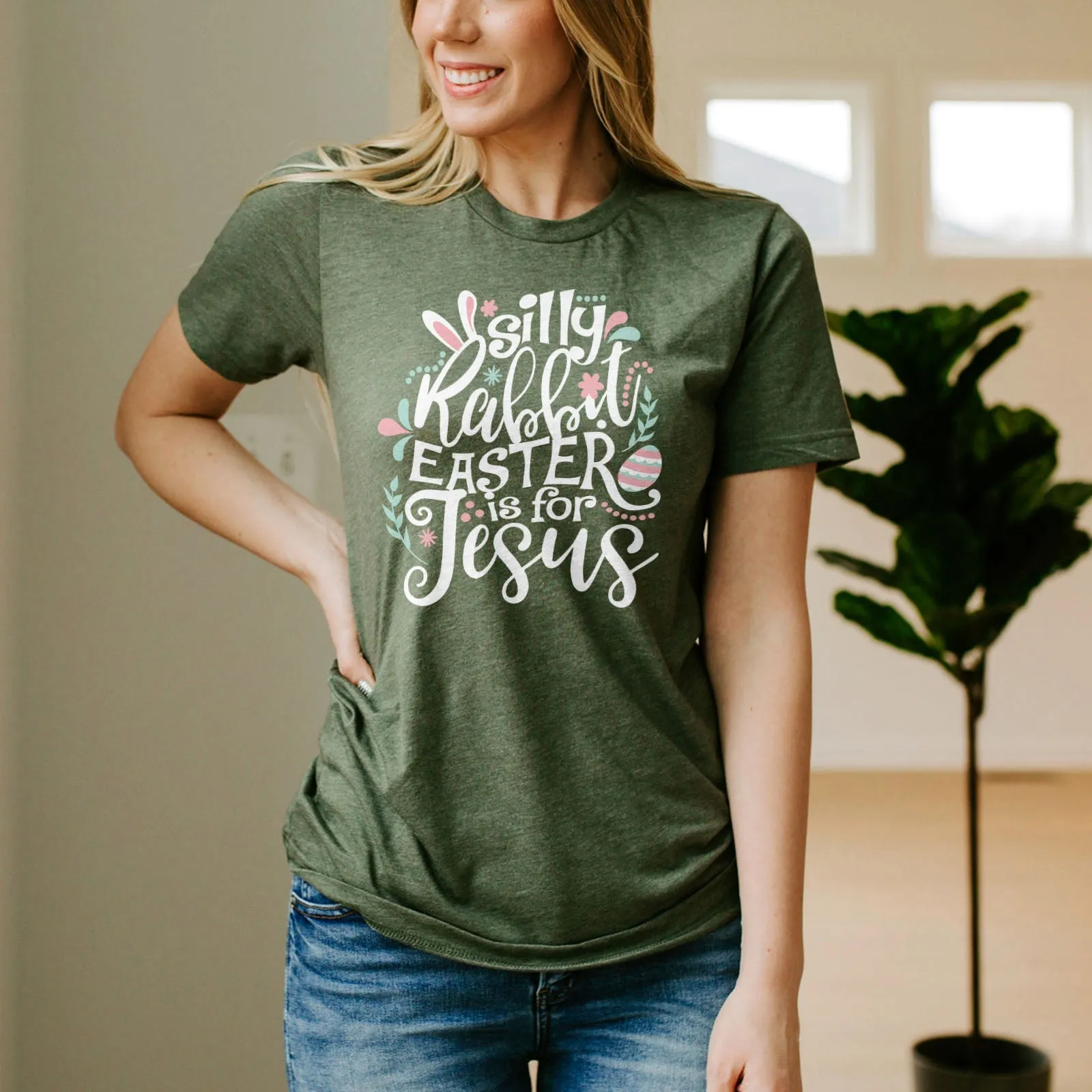 Silly Rabbit Easter Is For Jesus Tee Shirts For Women - Christian Easter T Shirts