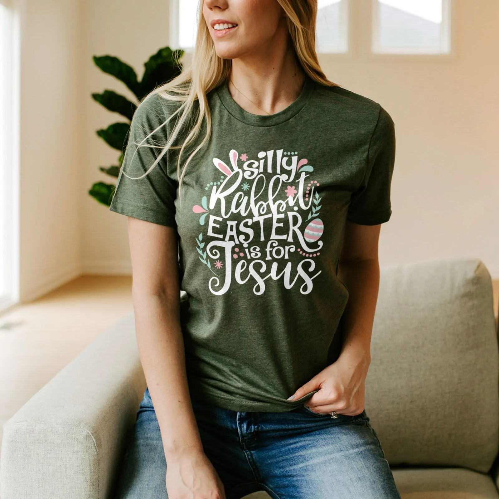 Silly Rabbit Easter Is For Jesus Tee Shirts For Women - Christian Easter T Shirts