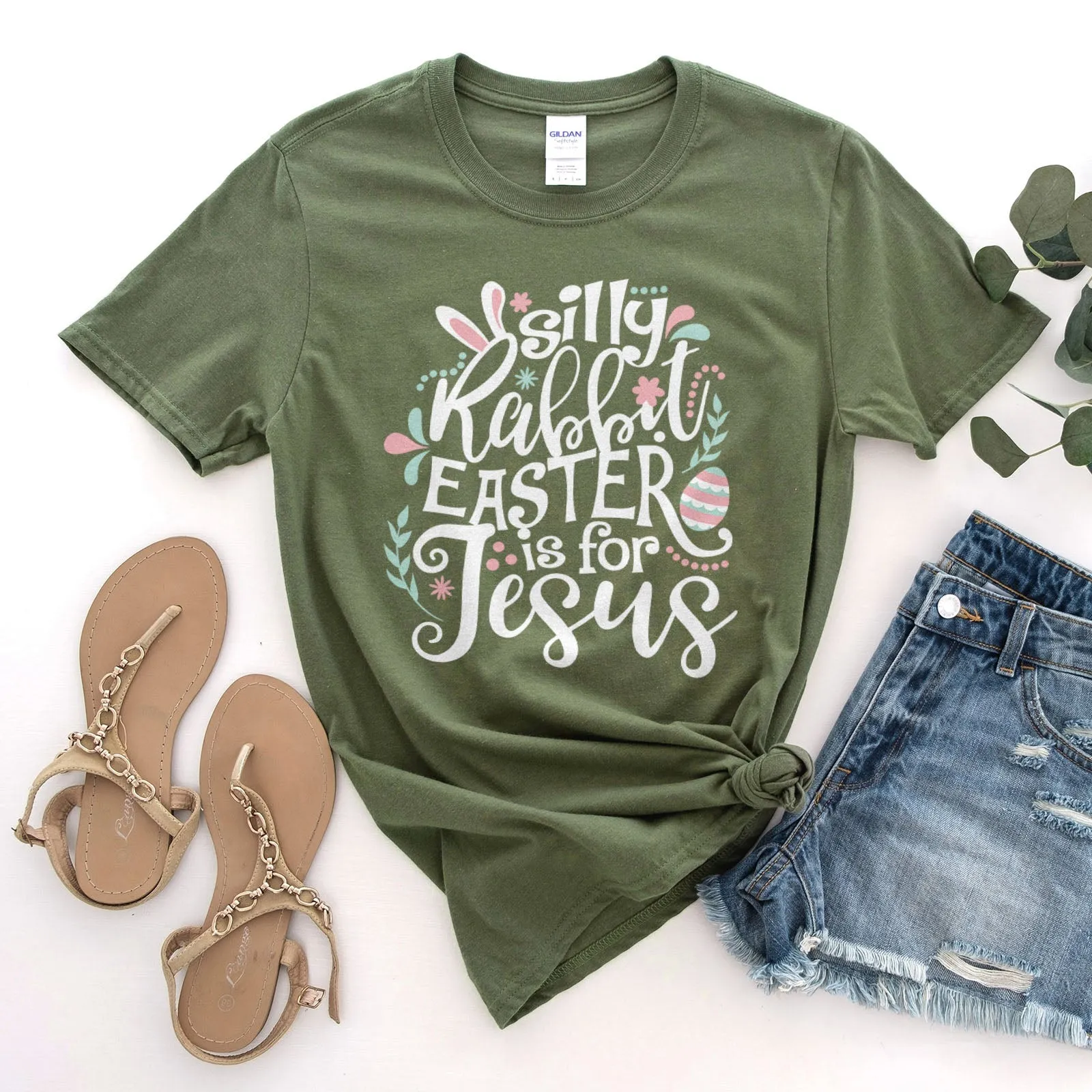 Silly Rabbit Easter Is For Jesus Tee Shirts For Women - Christian Easter T Shirts