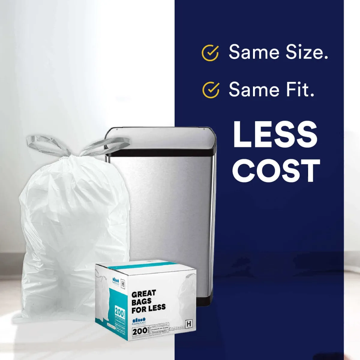 Simplehuman®* Compatible Trash Bags - Code R - 2.6 Gallon - 100/Case