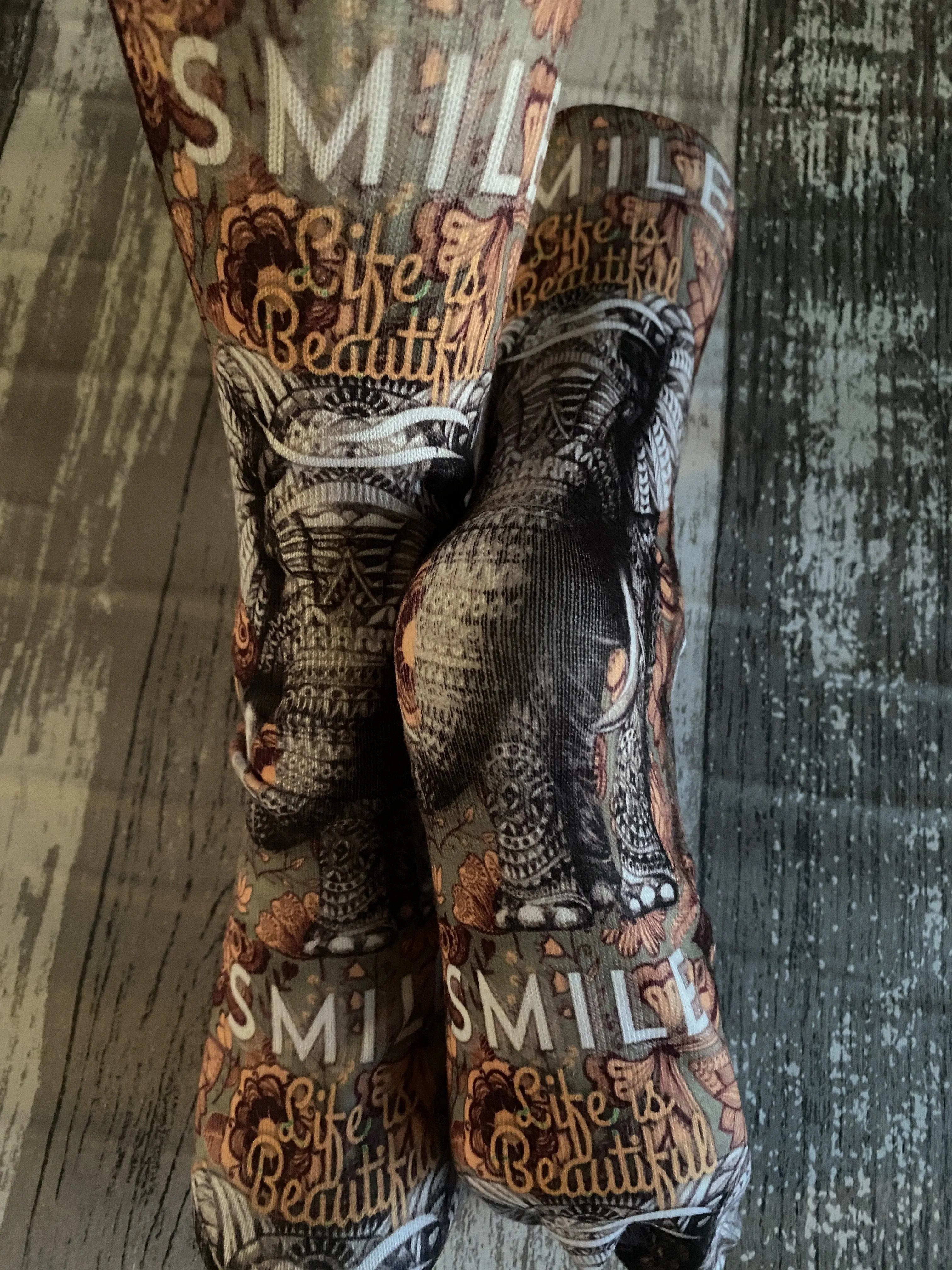 Smile life is beautiful custom socks