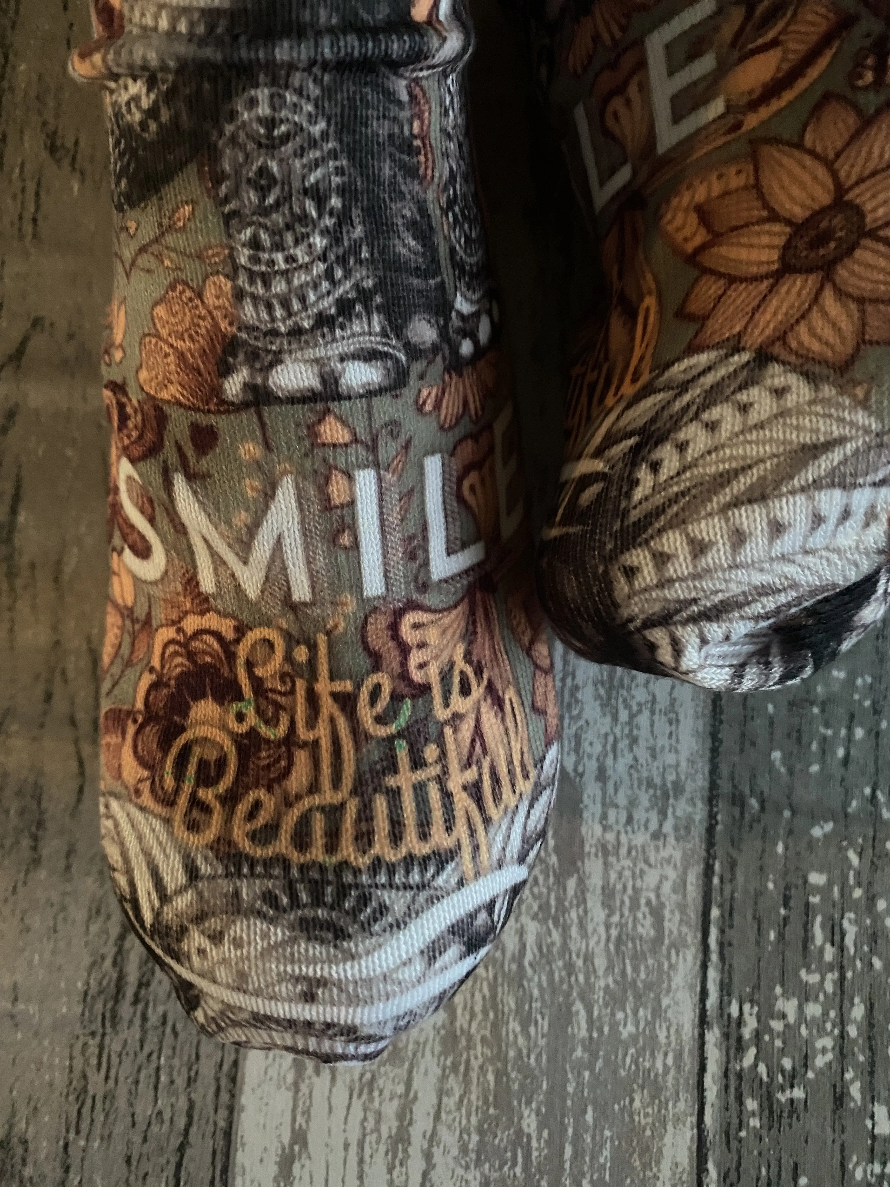 Smile life is beautiful custom socks