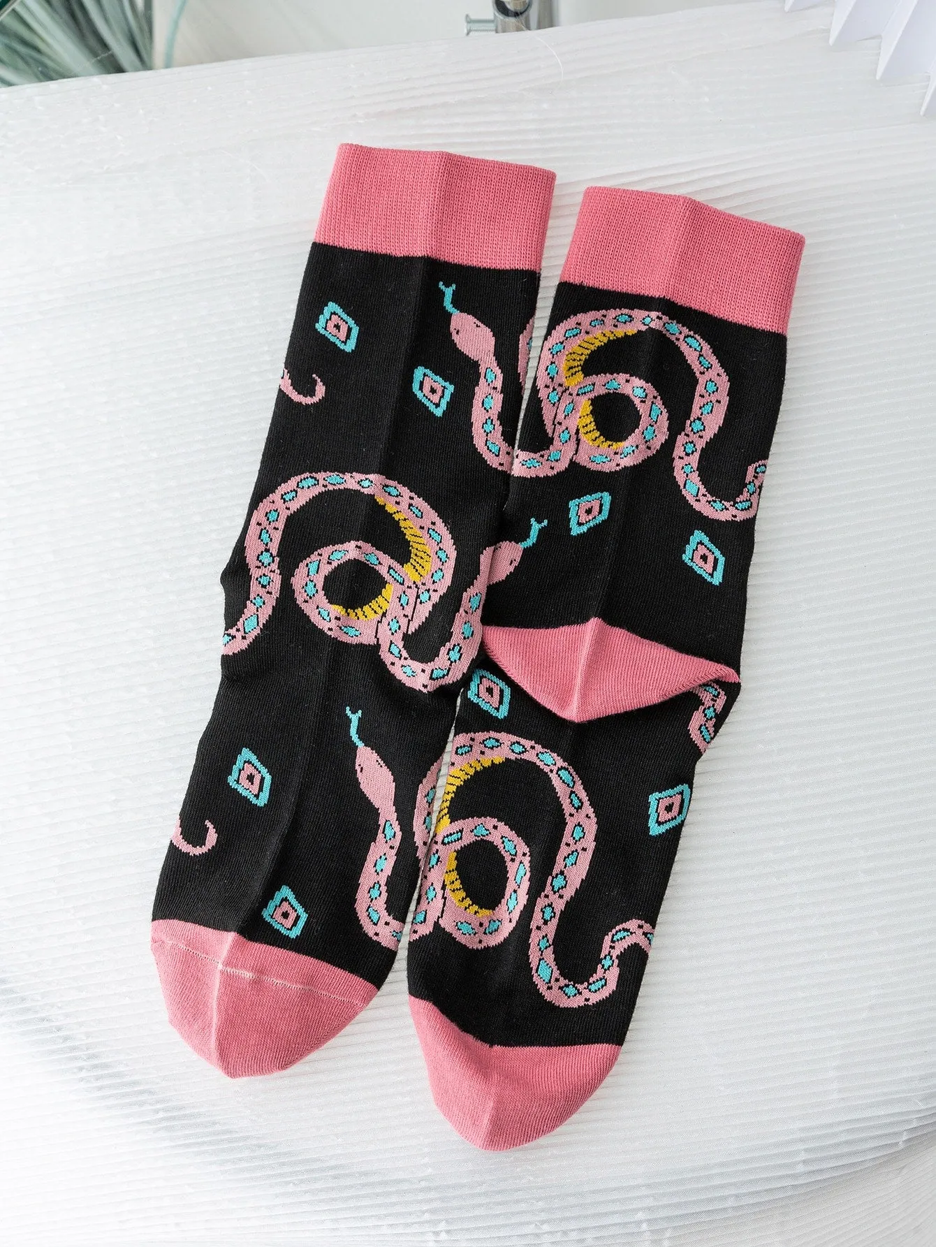 Snake Pattern Crew Socks Silly Socks for Women Funky Socks Funny Socks Novelty