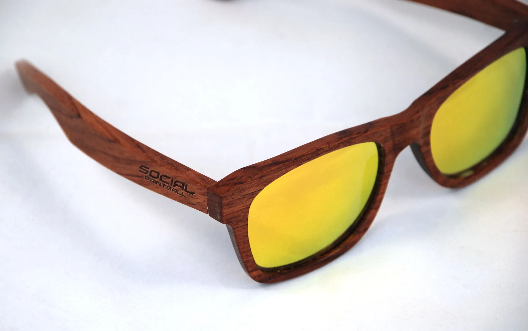 Social Paintball Sunglasses - Rosewood with Yellow Lens