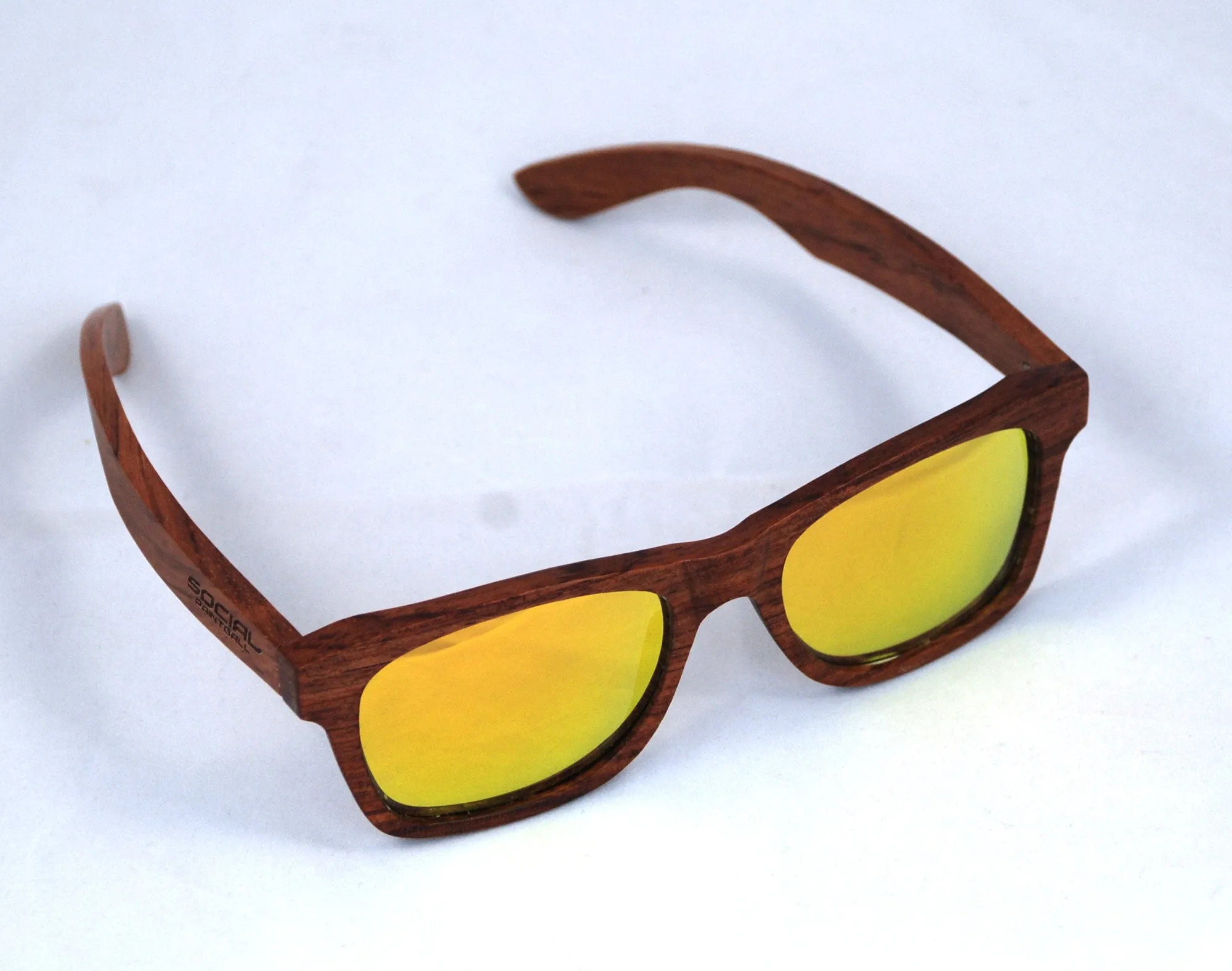 Social Paintball Sunglasses - Rosewood with Yellow Lens