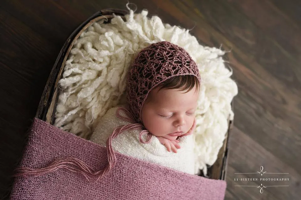 Sorbet Mauve Stretch Knit Newborn Baby Wrap