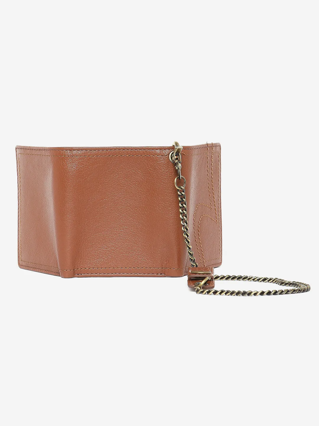 Spykar Men Light Brown Leather Wallet