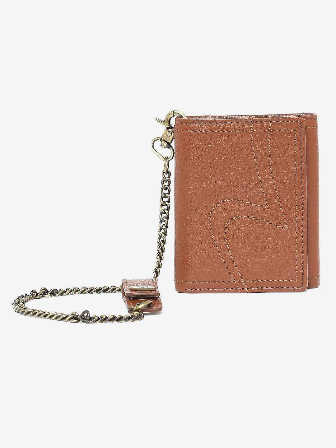 Spykar Men Light Brown Leather Wallet