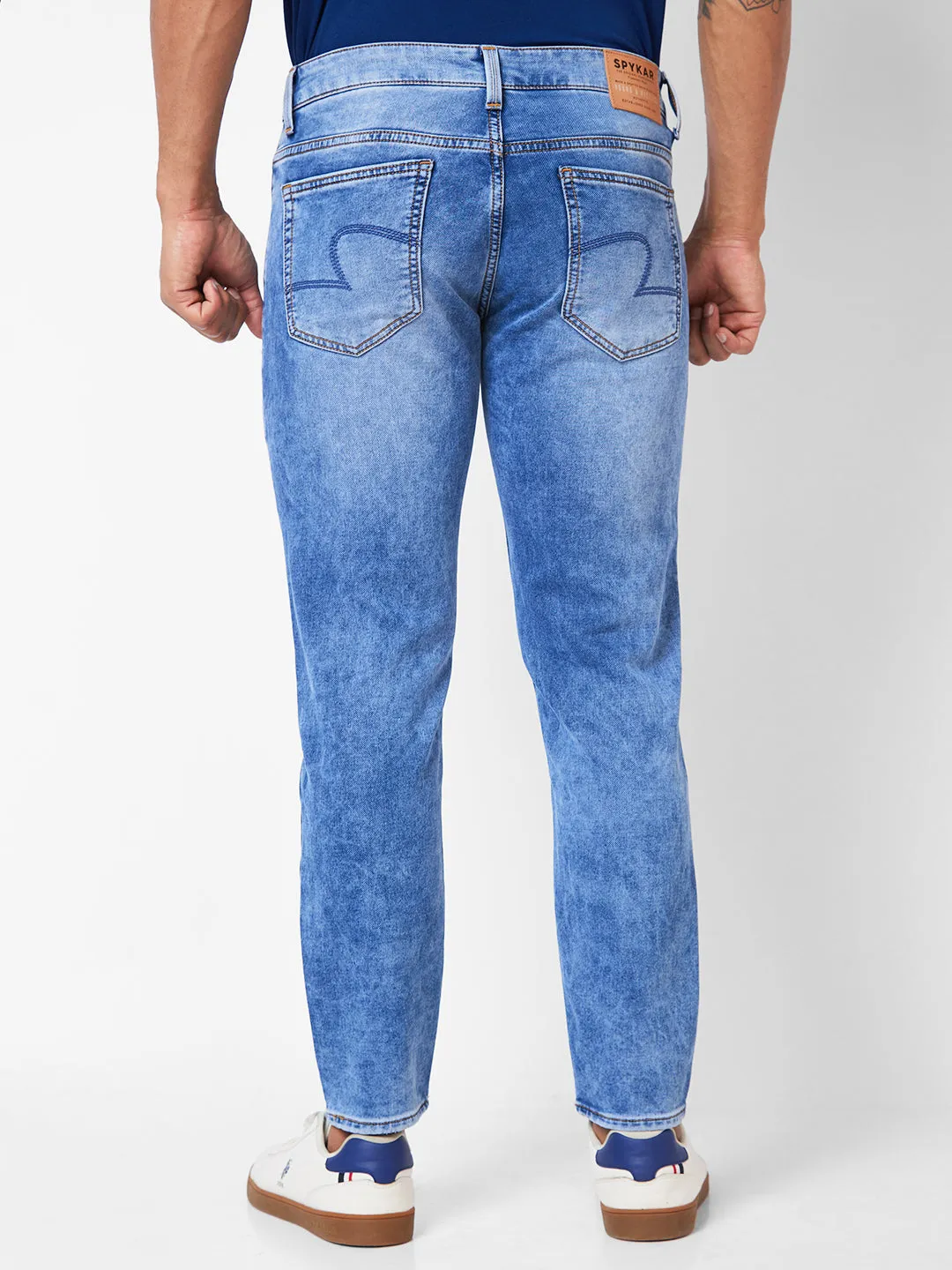 Spykar Mid-Rise Slim Fit Blue Jeans For Men