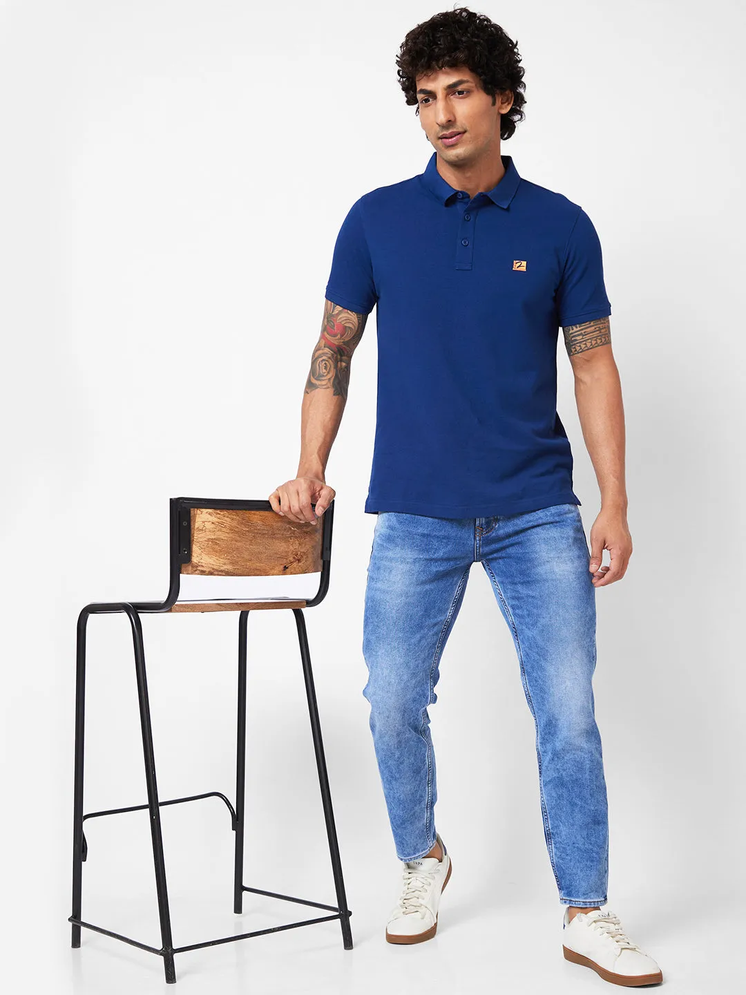 Spykar Mid-Rise Slim Fit Blue Jeans For Men