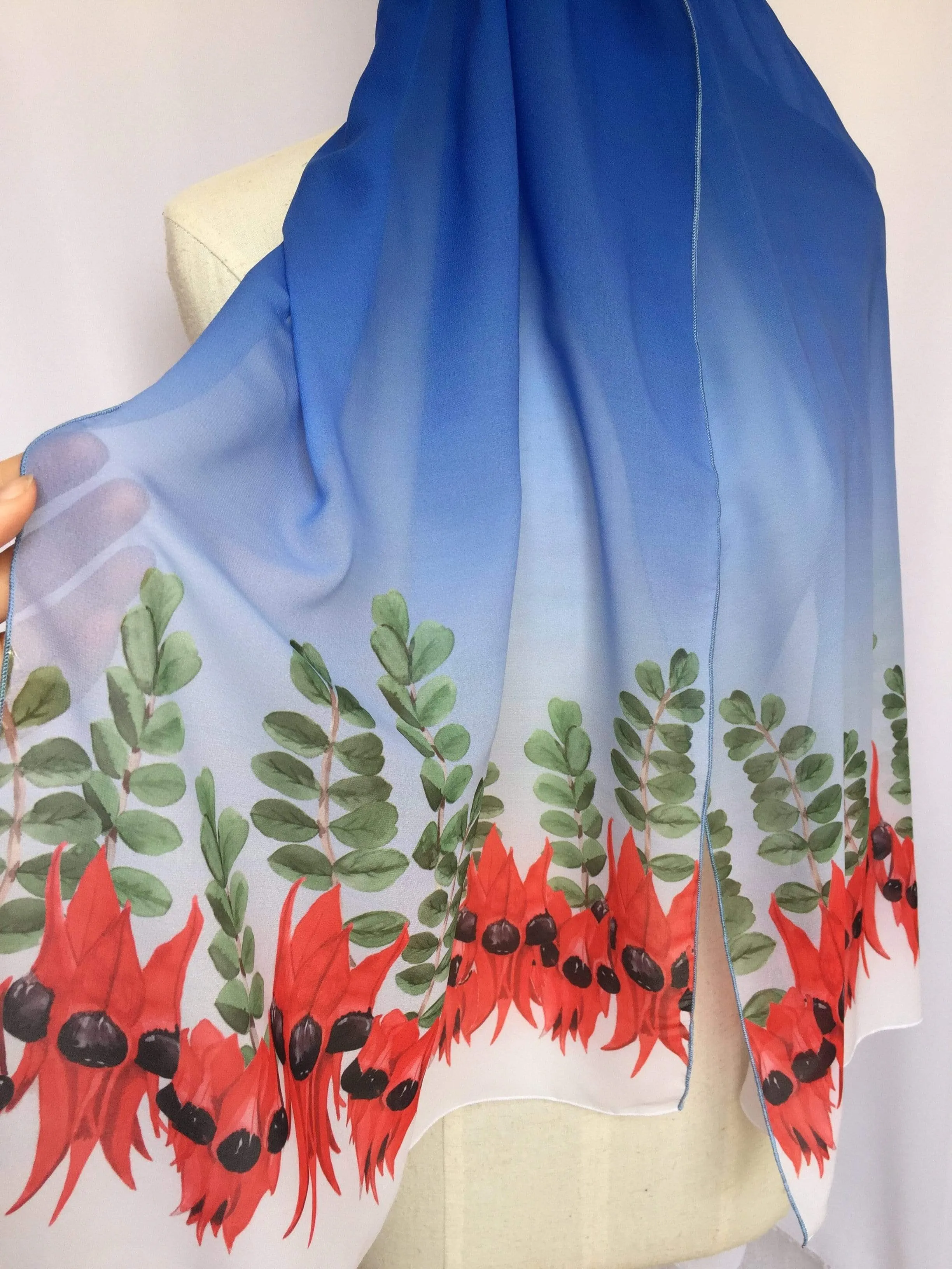 Sturt's Desert Pea Scarf Chiffon