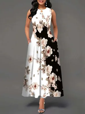 Summer Long Dresses Women Floral Print