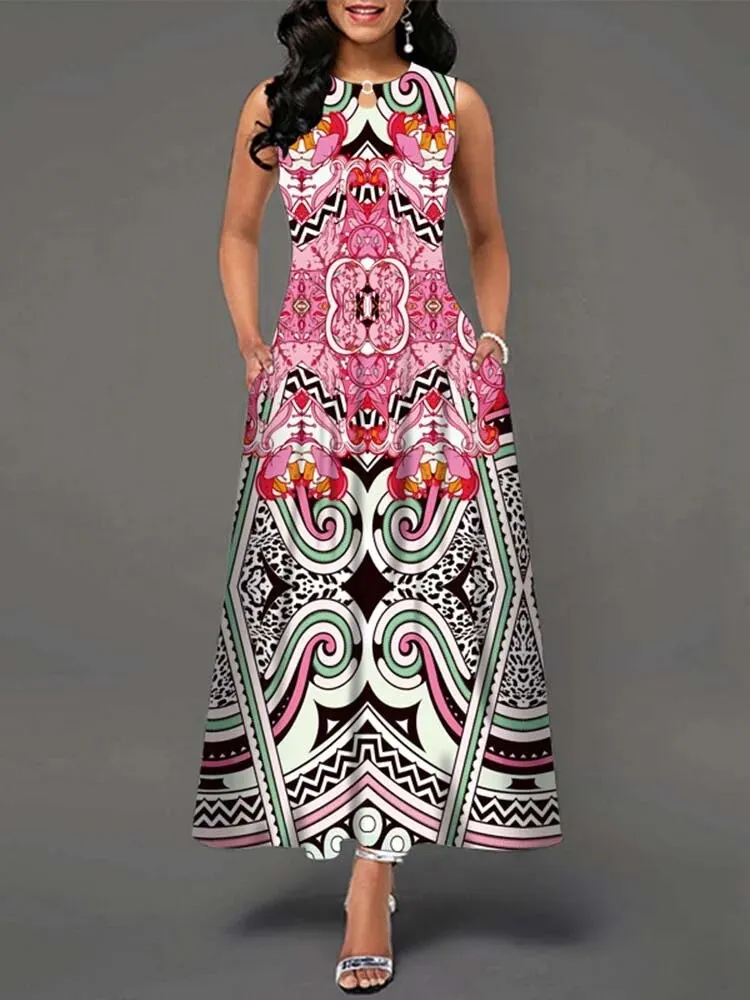 Summer Long Dresses Women Floral Print