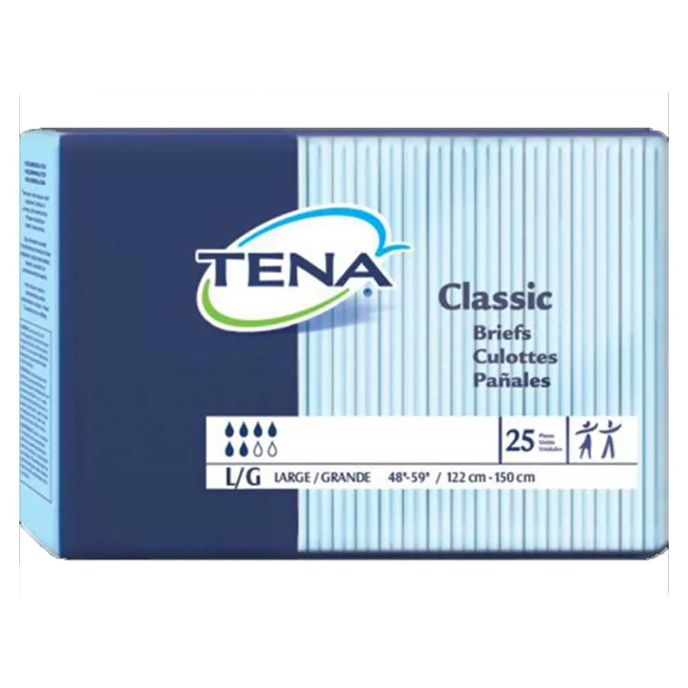 TENA Classic Adult Absorbent Underwear - M, 34" - 44", Bag of 20, Pull On, Heavy Absorbency