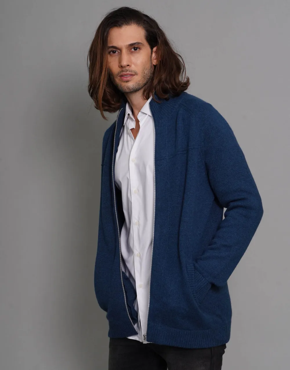 The Cashmere Hunter Jacket in Atlantic