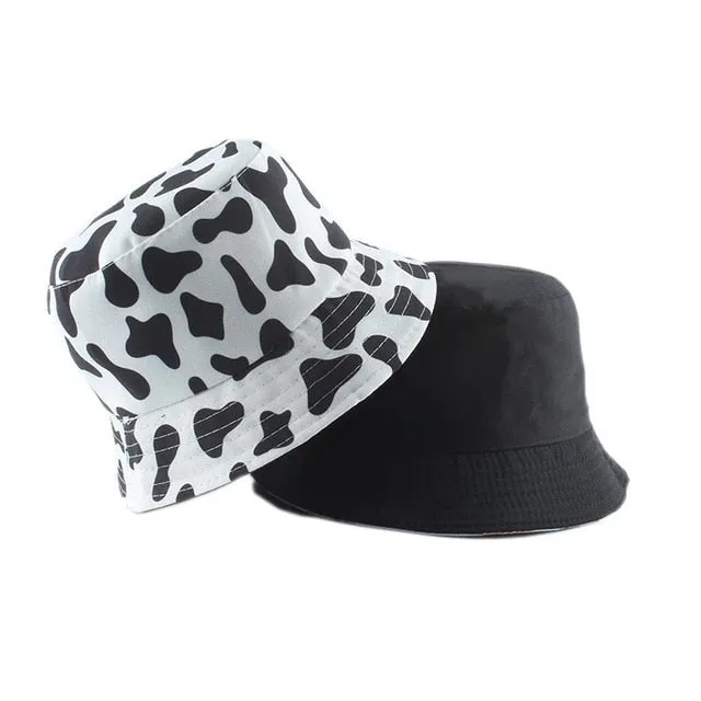 Unisex Hat Double Sided  Fisherman Reversible Bucket Hats