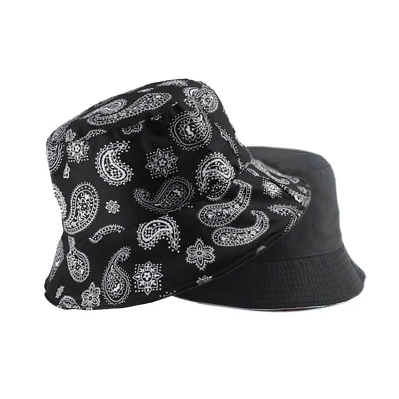 Unisex Hat Double Sided  Fisherman Reversible Bucket Hats