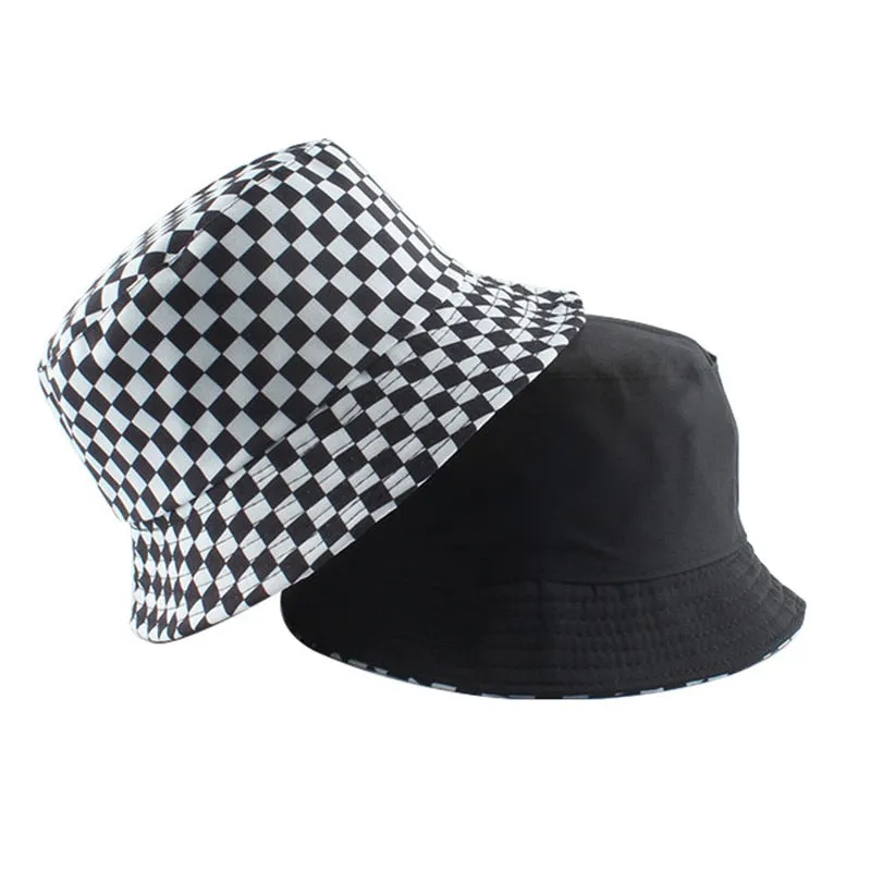 Unisex Hat Double Sided  Fisherman Reversible Bucket Hats