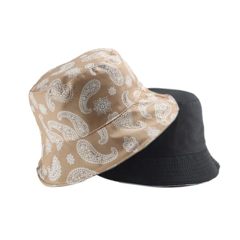 Unisex Hat Double Sided  Fisherman Reversible Bucket Hats