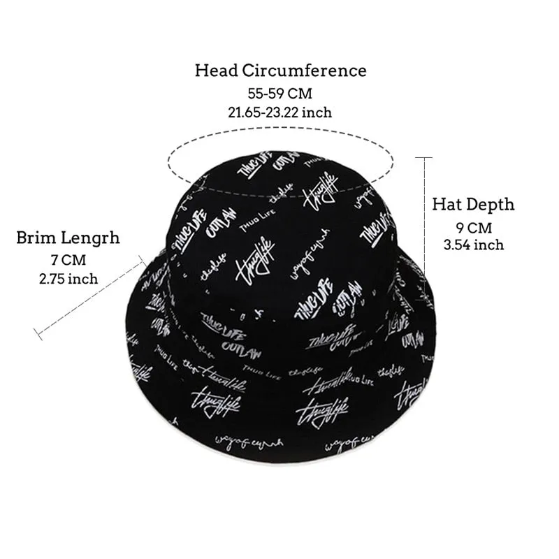 Unisex Hat Double Sided  Fisherman Reversible Bucket Hats