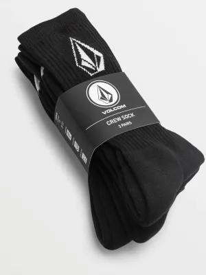 Volcom Full Stone Sock 3 Pack - Black