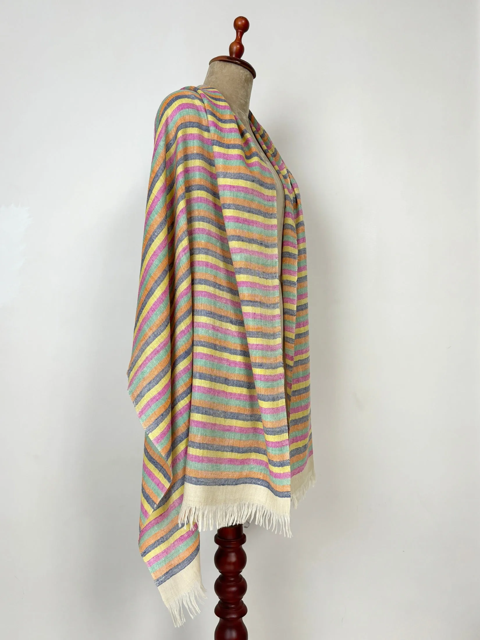 Warm Hue Stripes Cashmere Scarves - RAWLINS