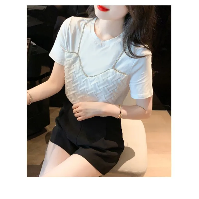 White Pure Cotton Chain Niche Blouse