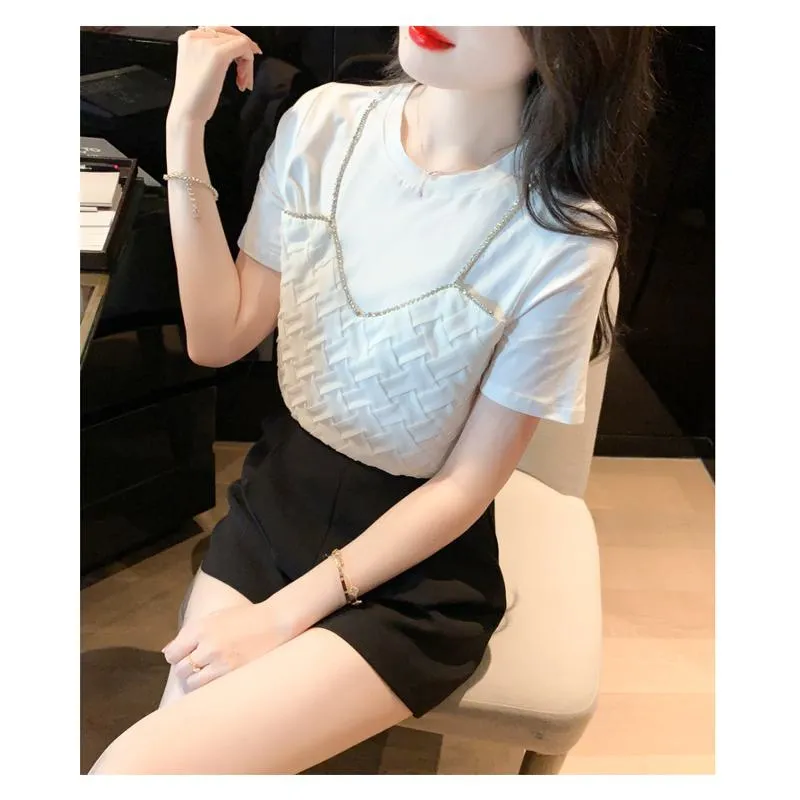 White Pure Cotton Chain Niche Blouse