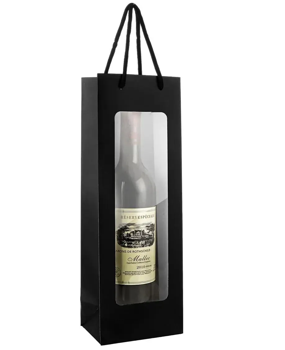 Wine Bottle Gift Bag with Window