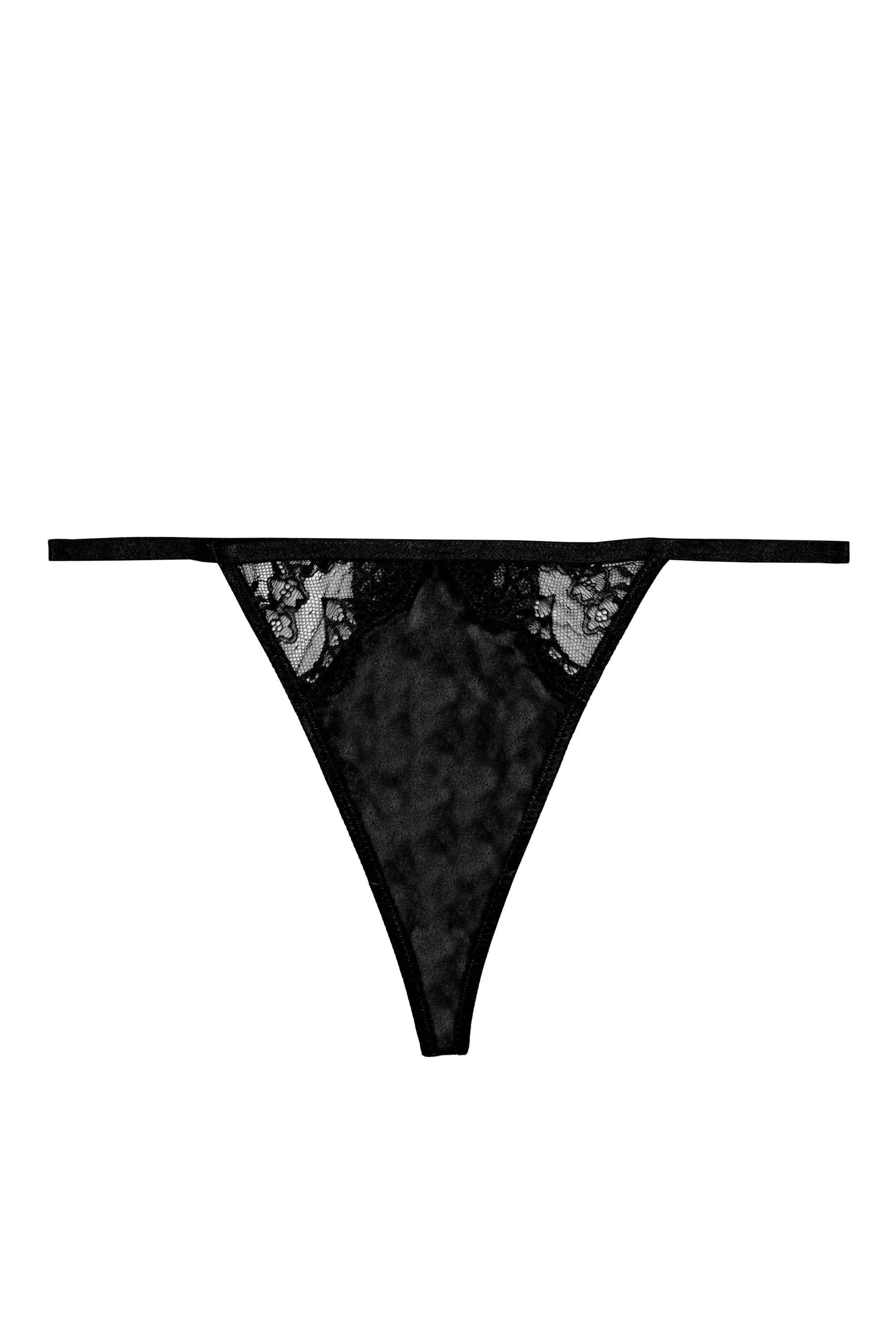 Wish Black Lace Thong