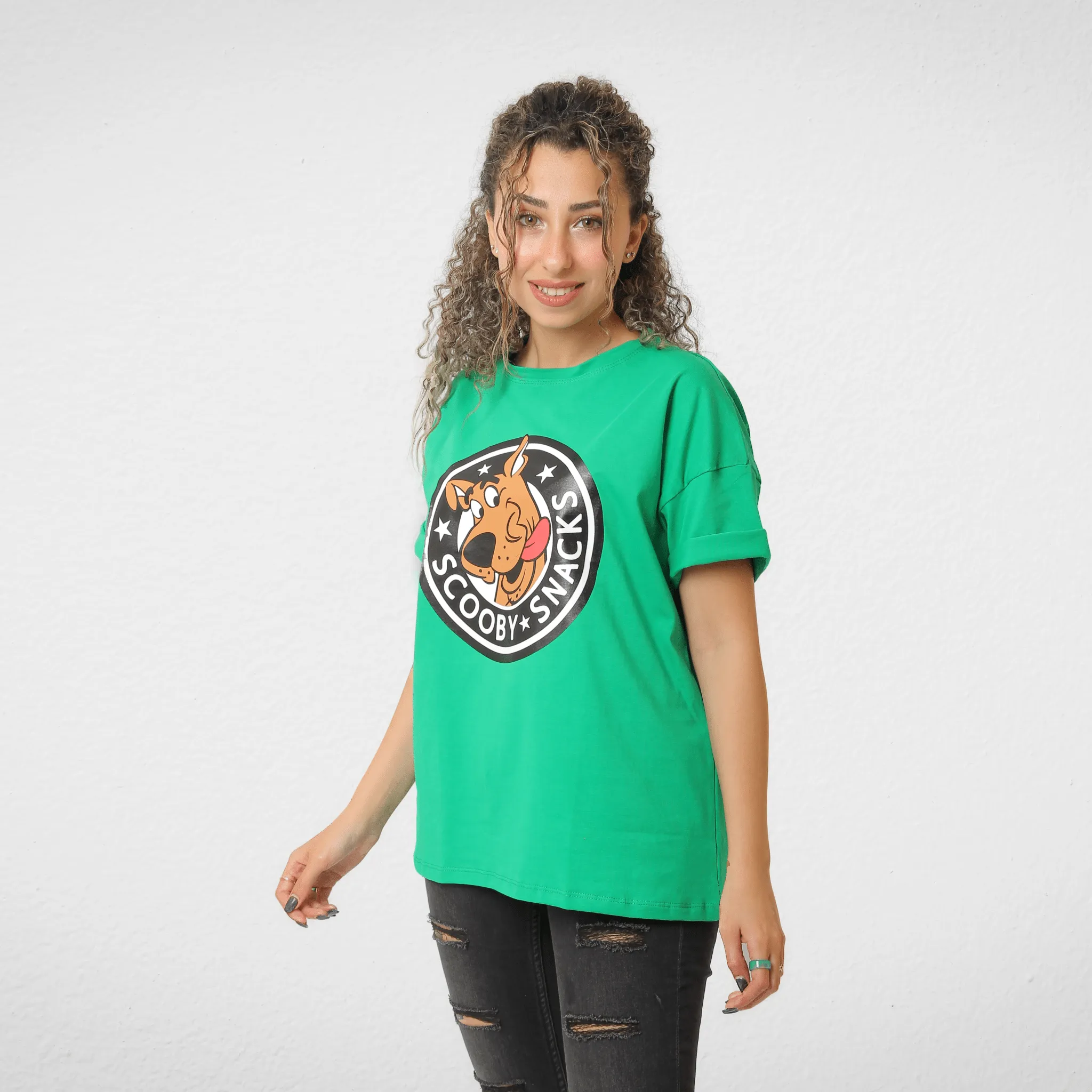 Women Tshirt - تصنيع محلي - Scooby - Green