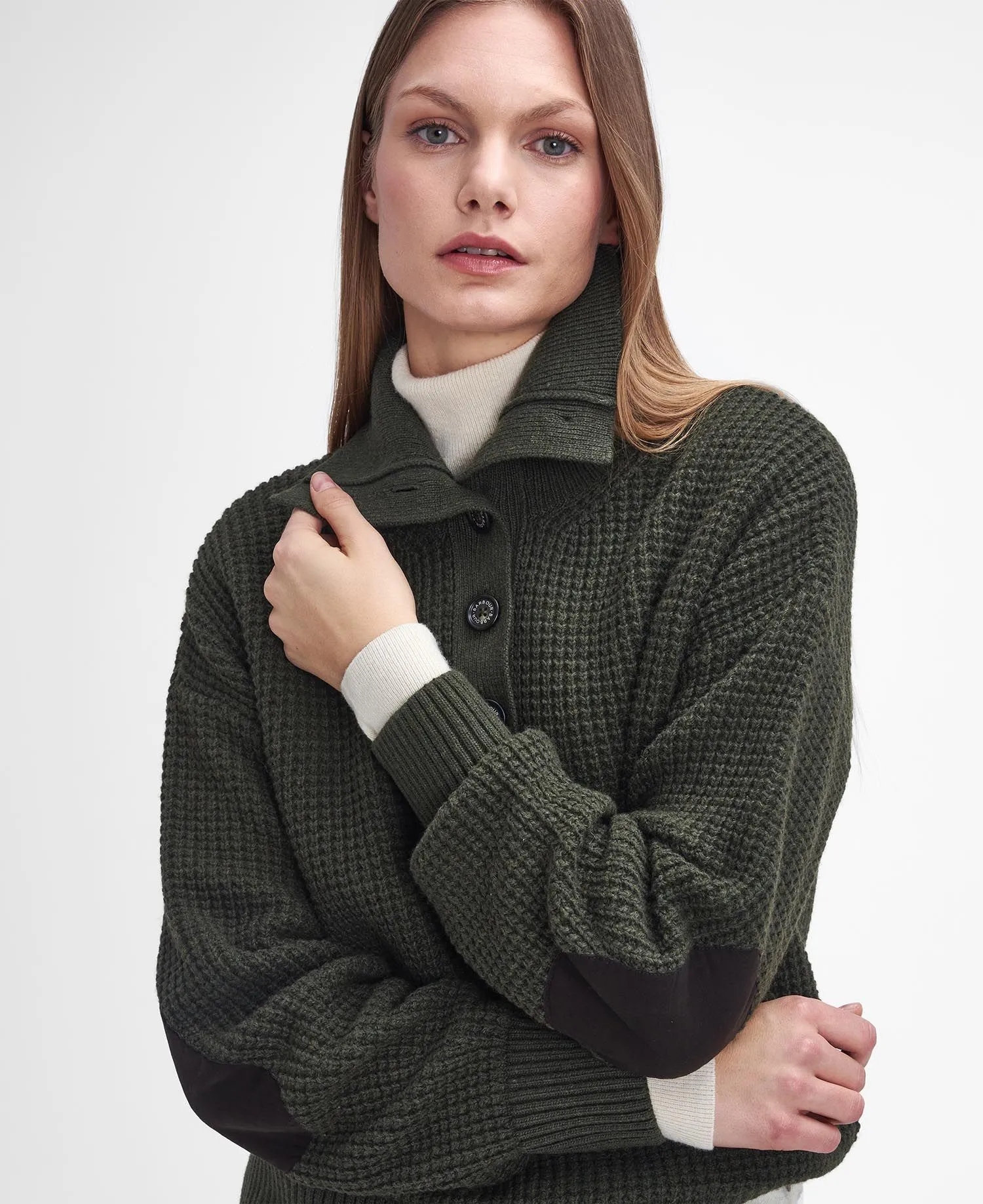 Woodside Half-Button Jumper - Olive